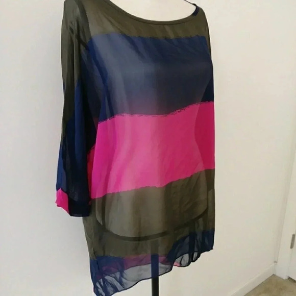 Oversized Sheer Chiffon TunicTop - Picture 3 of 8